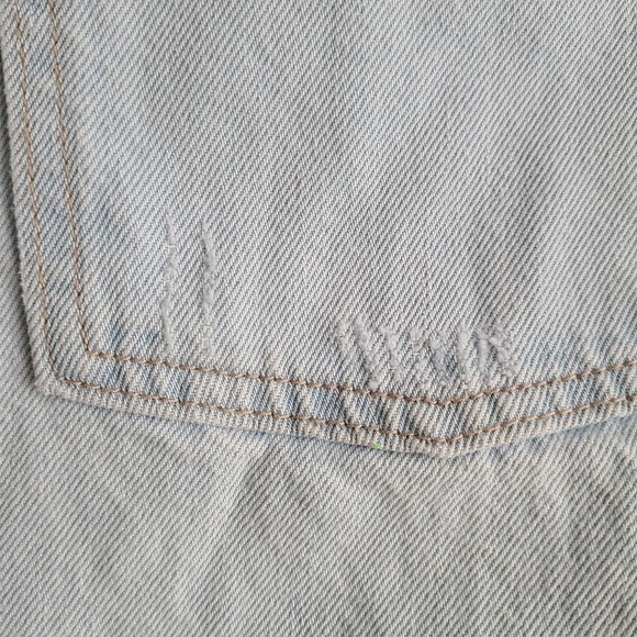 Old Navy High Rise Slouchy Straight Jeans 18 Light Wash Distressed - Picture 4 of 10
